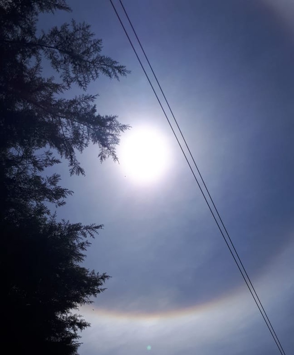 'Halo solar' em Itapetininga (SP) — Foto: Rayane/Itapetininga