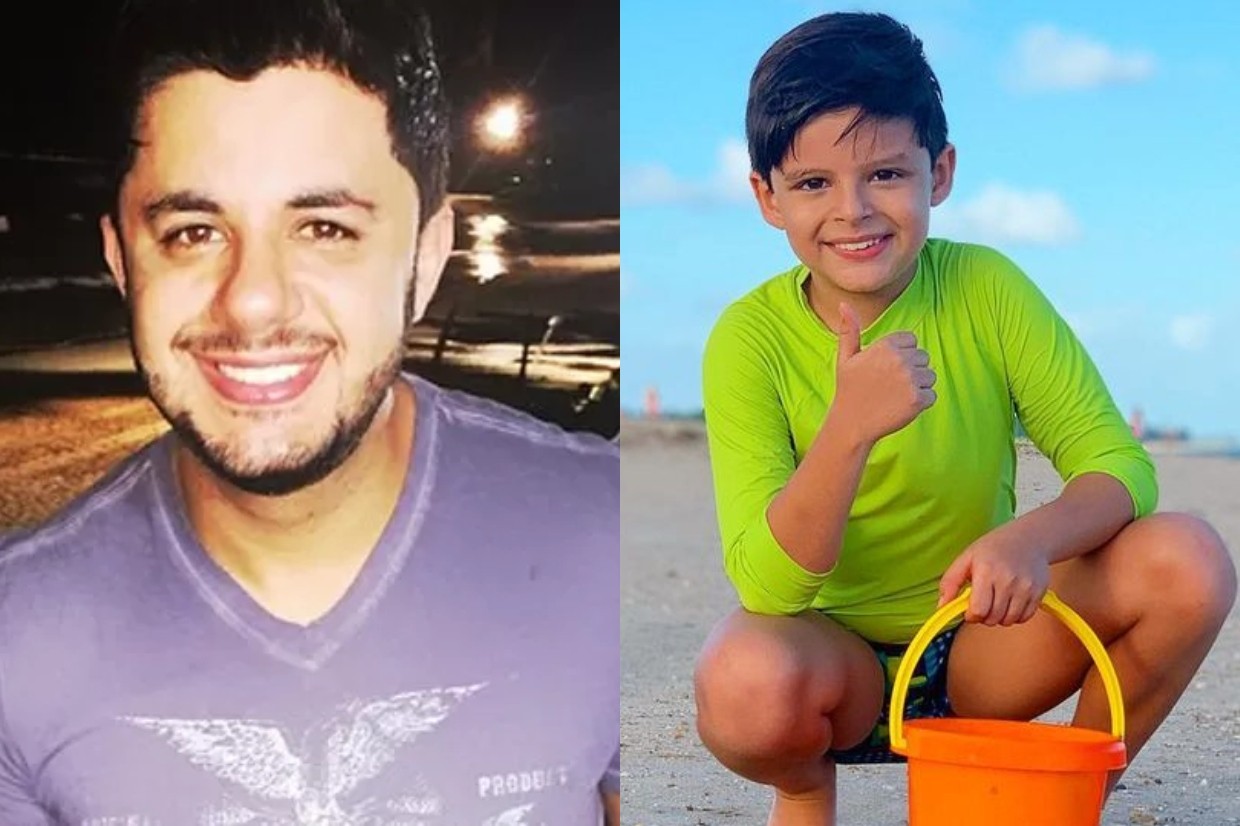 Cristiano Araújo e o filho, Bernardo (Foto: Reprodução/Instagram)