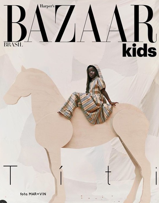 Titi estrela capa de revista (Foto: MAR+VIN/Divulgação Harper’s Bazaar Kids)
