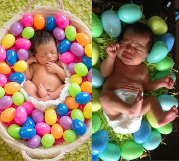 A Páscoa também pode ser um ótimo tema para os ensaios, mas os bebês não necessariamente querem estar cercada de ovos (Foto: Pinterest)