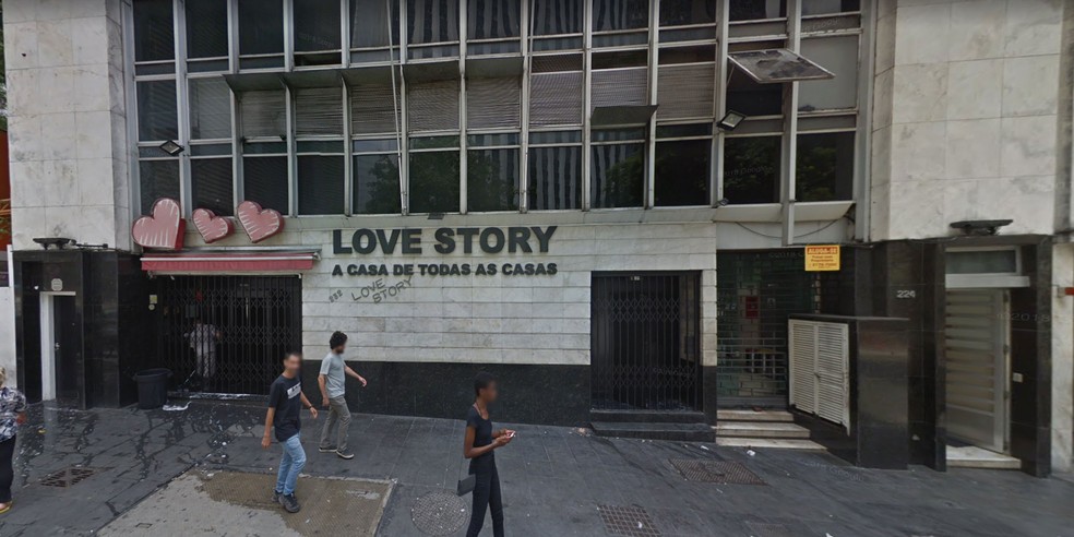 Fachada da boate Love Story, na Rua Araújo, no Centro de São Paulo — Foto: Reprodução/Google Street View