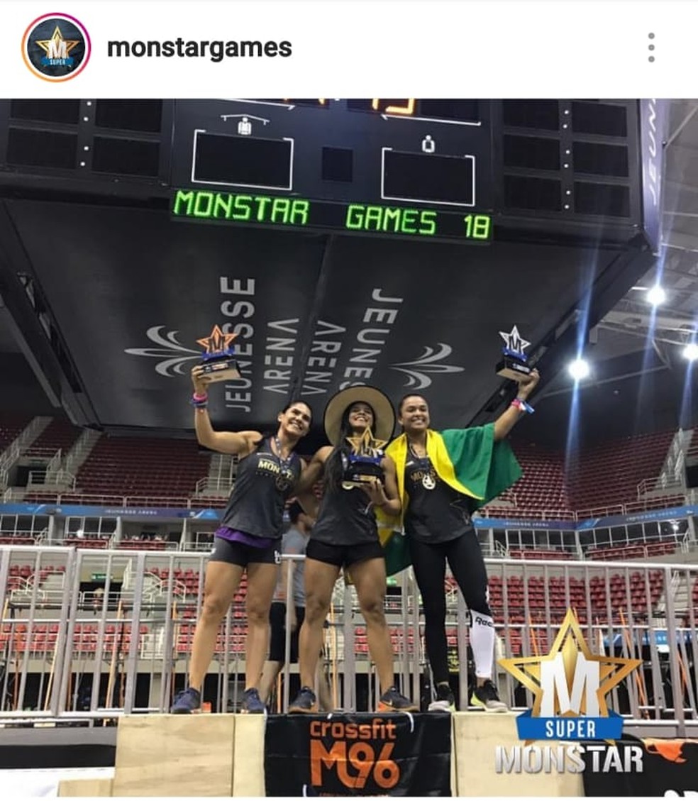Patrícia Fattah, do RB Crossfit, é vice-campeã na categoria amador feminino no Monstar Games 18, no RJ — Foto: Reprodução/Instagram Monstargames 