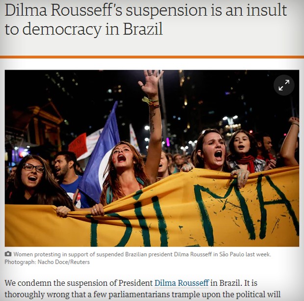 Editorial de jornal britânico sobre Dilma (Foto: Reprodução)