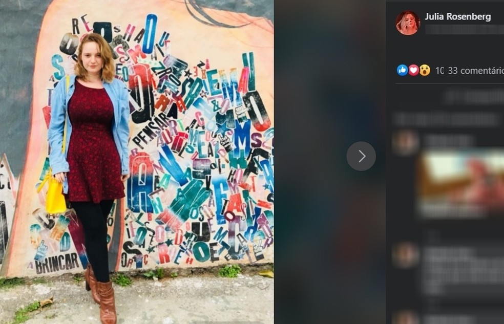 Corpo da jovem Julia Rosemberg foi encontrado em São Sebastião — Foto: Reprodução/ Facebook 