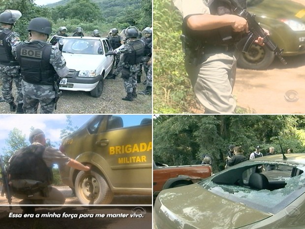 Policiais militares falam sobre o confronto com assaltantes em Cotiporã (Foto: Reprodução/RBS TV)