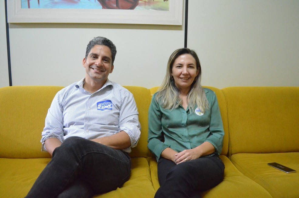 Hugo e Aldenize, da chapa Novos Rumos, são candidatos de oposição à atual reitora da Ufopa (Foto: Fábio Cadete/G1)