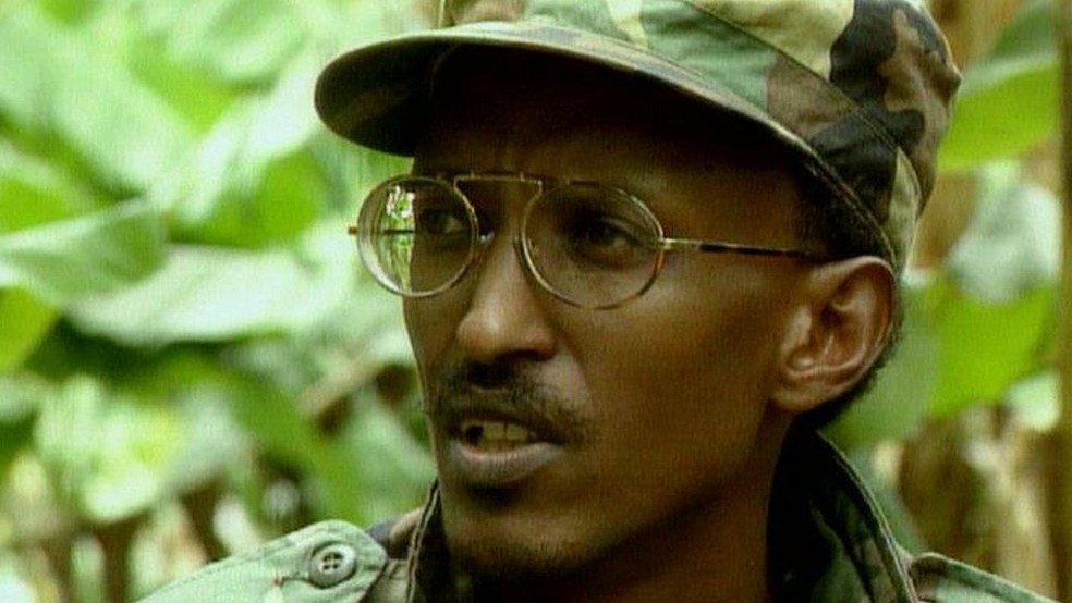 Paul Kagame, hoje presidente de Ruanda — Foto: BBC