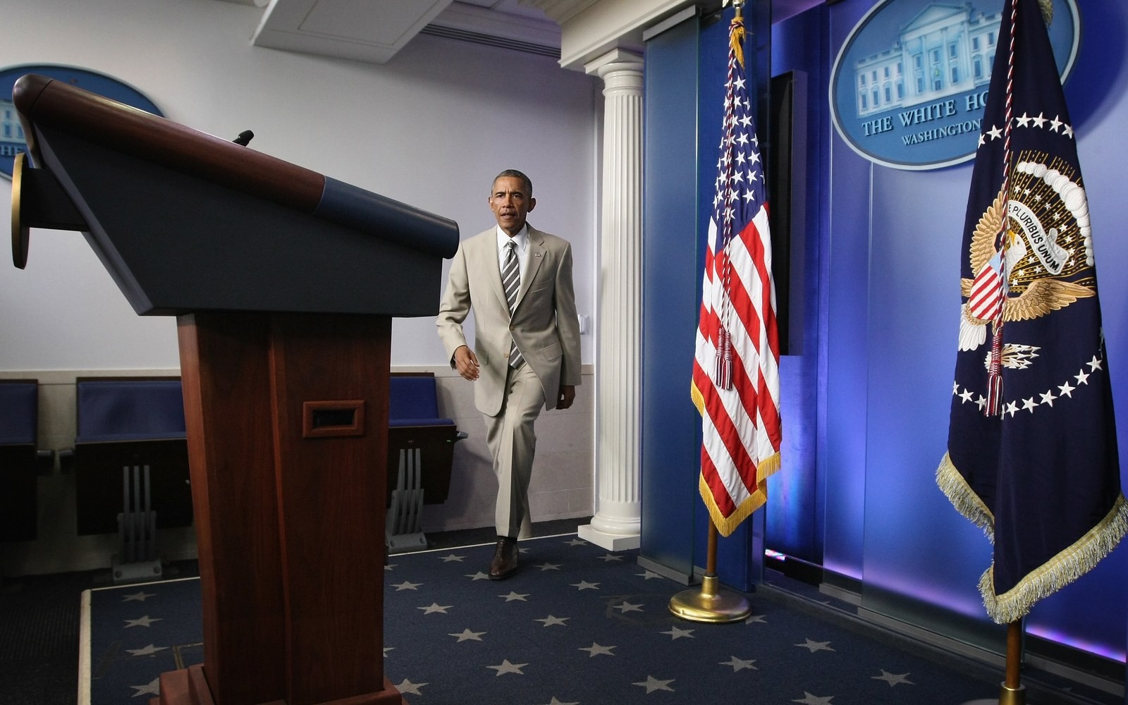 Barack Obama em uma reunião na Casa Branca, 28 de agosto de 2014 (Foto: Alex Wong / Getty Images)