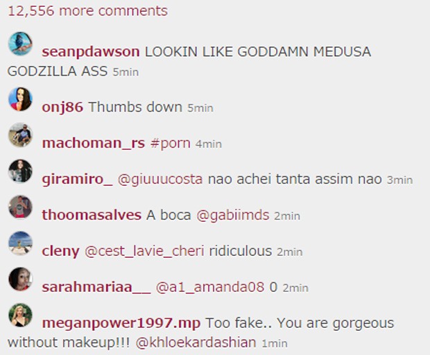 Khloé Kardashian recebeu comentários negativos dos internautas (Foto: Reprodução/Instagram)