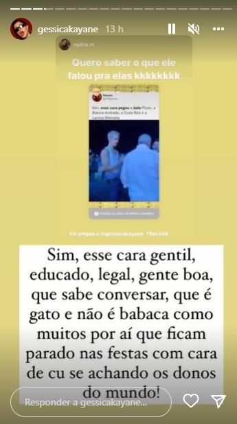 Gkay defende João Guilherme (Foto: Instagram)