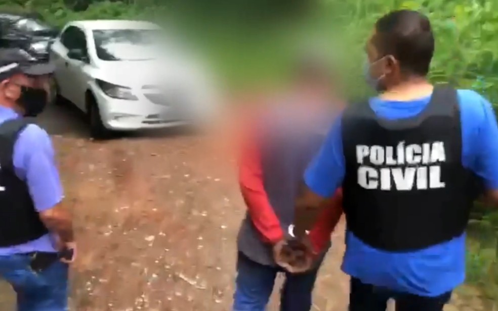 Homem é presos suspeito de agredir e provocar morte de dona de casa em Aparecida de Goiânia — Foto: Polícia Civil/Divulgação