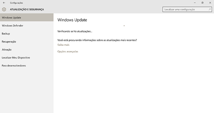 Windows 10 procurará por atualizações e começará a baixar o Anniversary Update quando disponível (Foto: Reprodução/Elson de Souza)