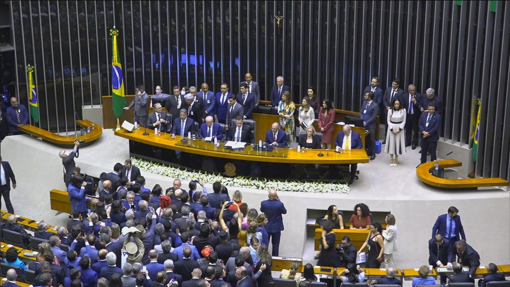 Sessão solene Lula e Alckmin — Foto: Reprodução