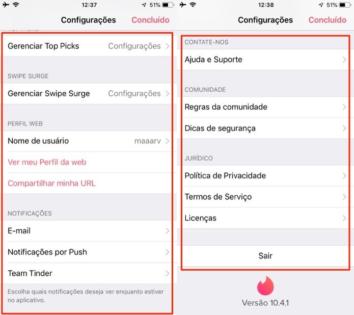 Ações para configurar recursos no aplicativo Tinder (Foto: Reprodução/Marvin Costa) Ações para configurar recursos no aplicativo Tinder (Foto: Reprodução/Marvin Costa)