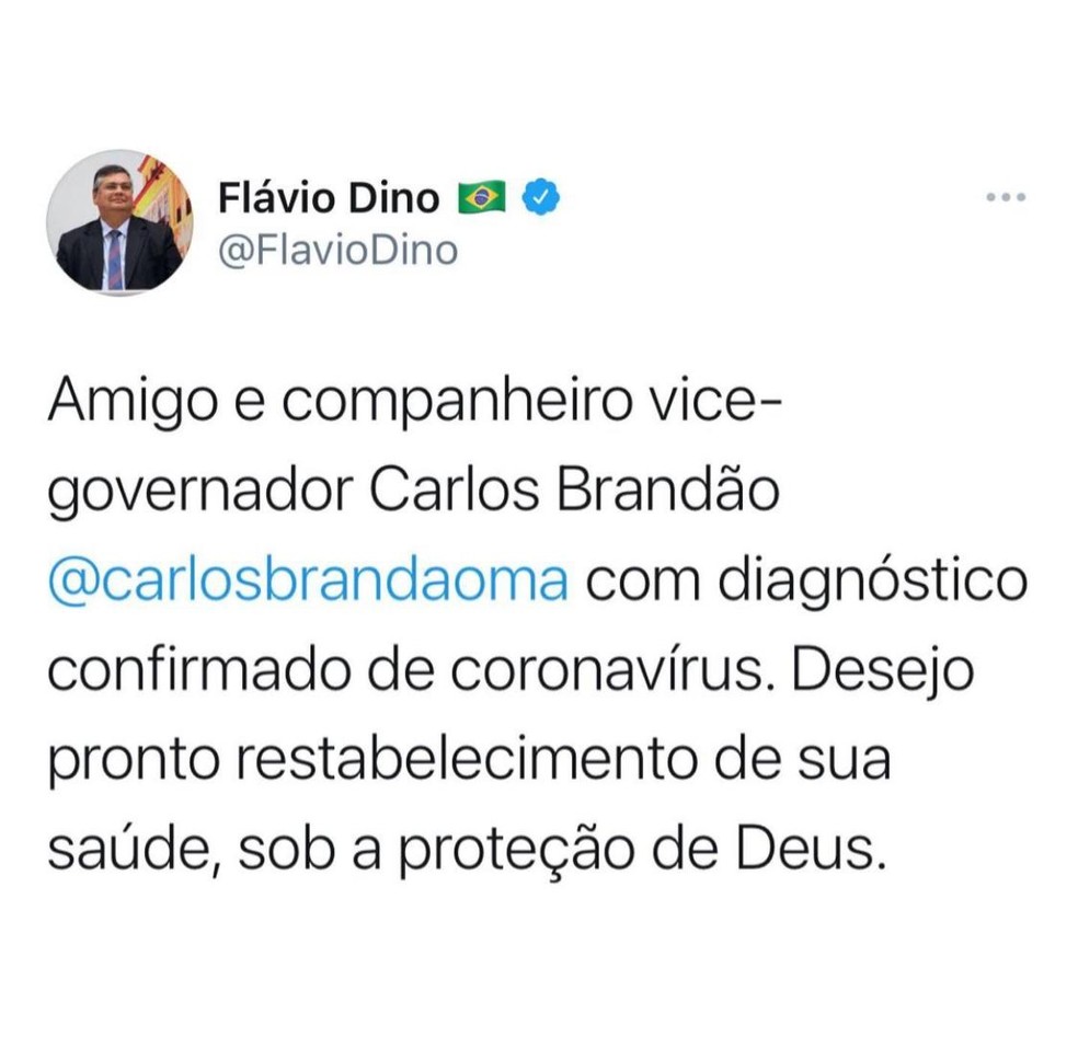 Governador do Maranhão, Flávio Dino, confirmou que o vice-governador do estado está com o novo coronavírus — Foto: Divulgação/Redes sociais
