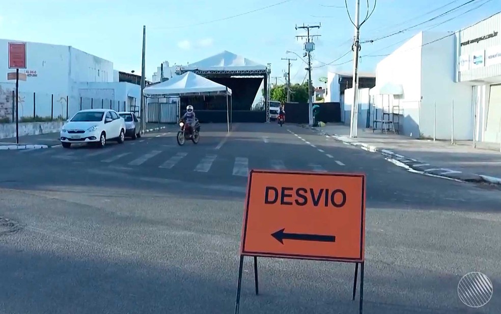Trânsito em Feira de Santana foi alterado para a realização da micareta (Foto: Reprodução/TV Subaé)