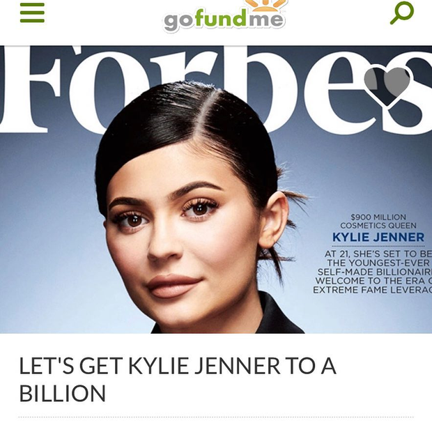 Fã cria vaquinha online para "ajudar" Kylie Jenner a ser bilionária (Foto: Reprodução/Instagram)