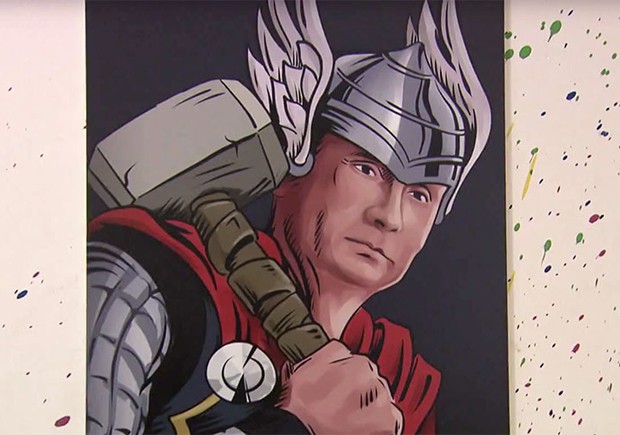 Putin ganha os contornos do 'deus do trovão' Thor   (Foto: Reprodução/ RT)