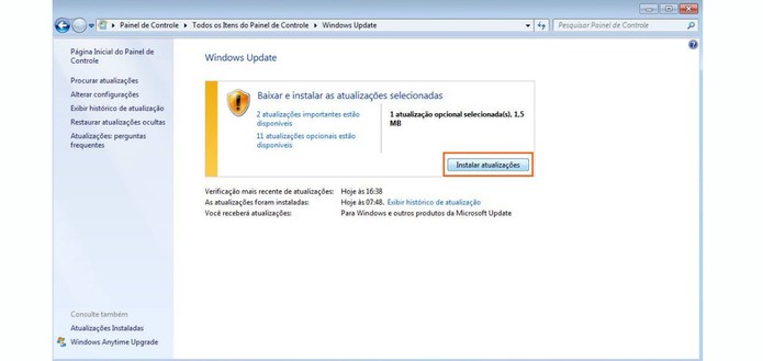 Instale a atualização no PC com Windows 7 (Foto: Reprodução/Barbara Mannara)