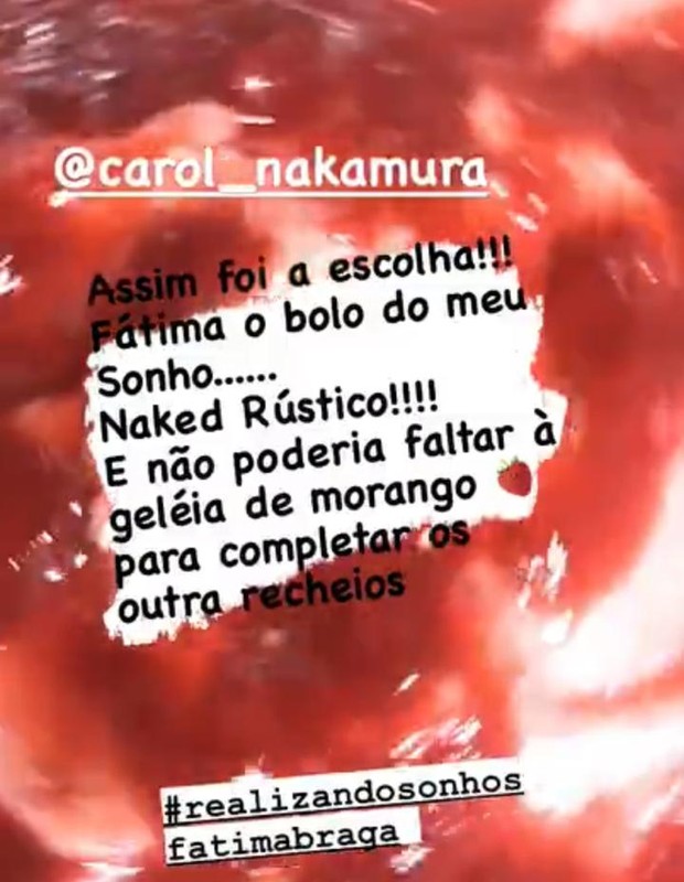Dcces do casamento de Carol Nakamura e Guilherme Leonel (Foto: Reprodução/Instagram/Fátima Braga)