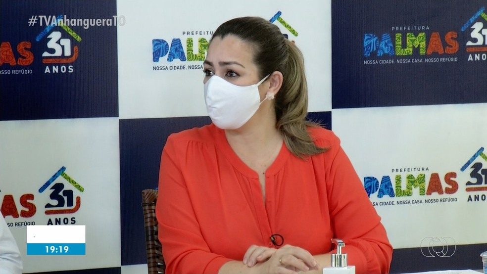 Cinthia Ribeiro, prefeita de Palmas — Foto: Reprodução/TV Anhanguera