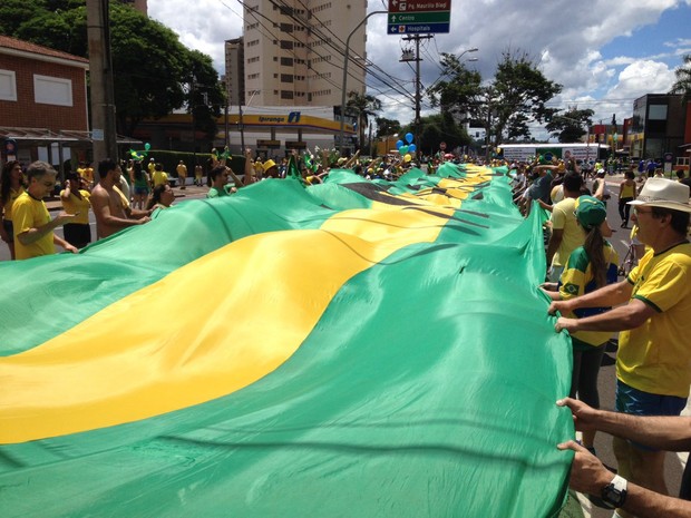Manifestação contra a presidente Dilma em Ribeirão Preto, SP (Foto: Érico Andrade)