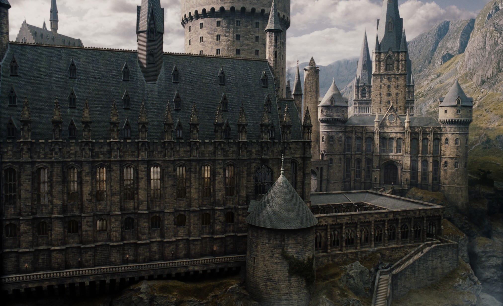 Castelo de Hogwarts no filme 'Harry Potter' (Foto: Divulgação)