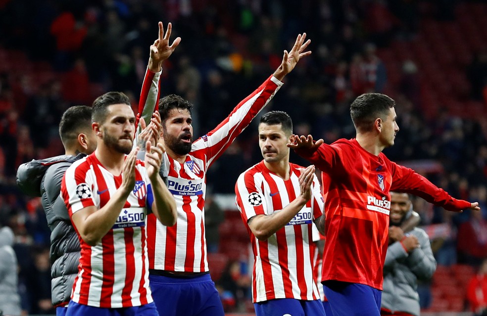 Diego Costa defendeu o Atl�tico de Madrid diante do Liverpool, na Liga dos Campe�es � Foto: REUTERS/Juan Medina