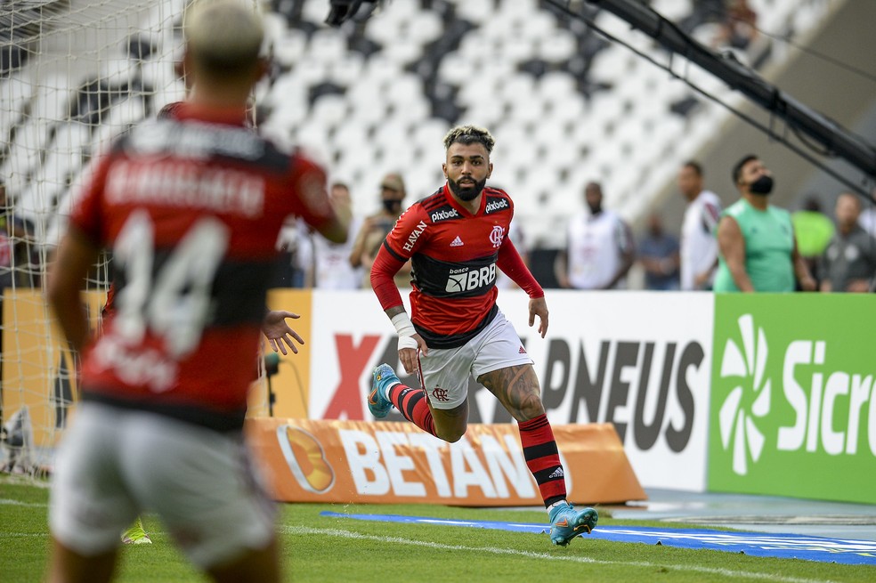 Gabigol, atacante do Flamengo na partida contra o Fluminense — Foto: Marcelo Cortes/Flamengo