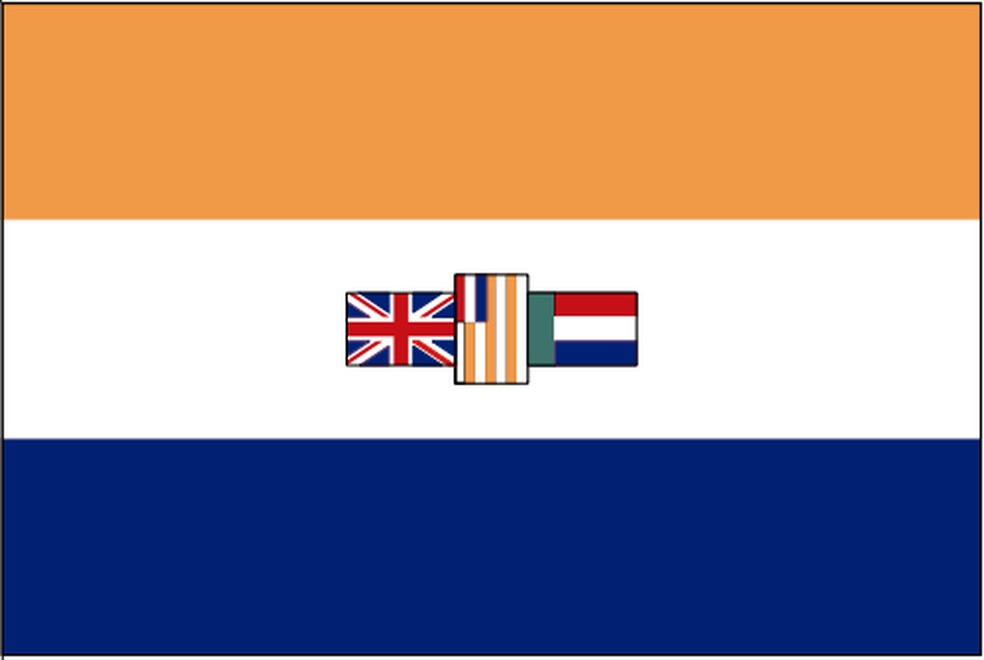 Bandeira antiga da África do Sul ficou associada ao apartheid — Foto: Reprodução/Southern African Vexillological Association