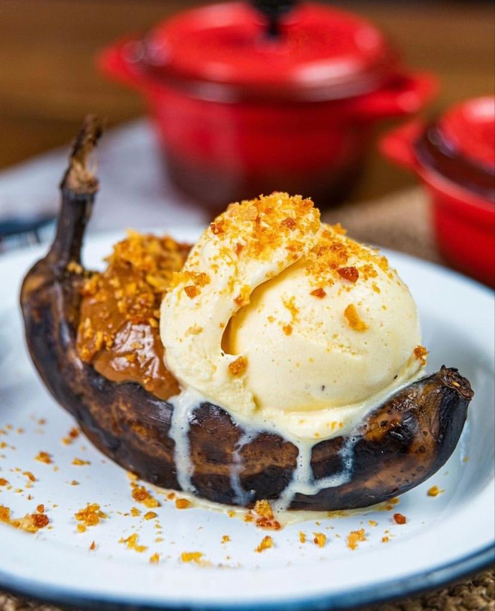 Banana Split do Fazenda Churrascada — Foto: Fazenda Churrascada/Divulgação
