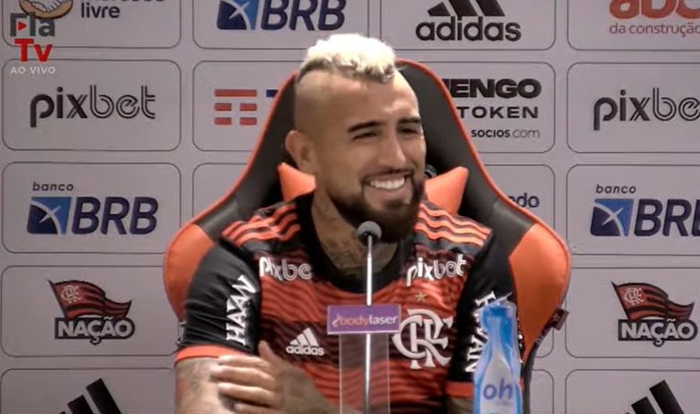 Vidal apresentação Flamengo — Foto: Reprodução