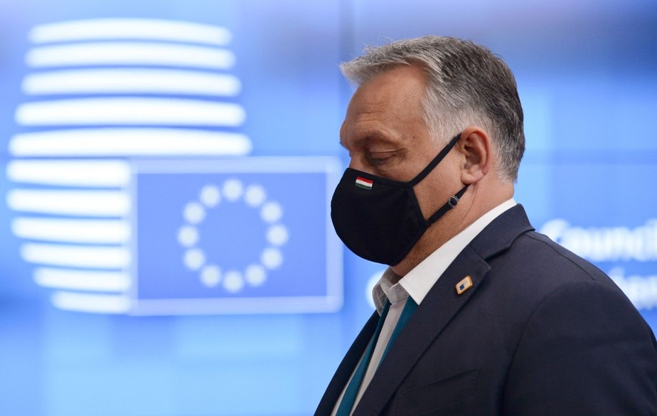 O primeiro-ministro da Hungria, Viktor Orbán, em um encontro da União Europeia em Bruxelas
