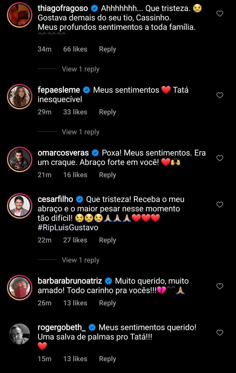  Famosos lamentam morte de Luís Gustavo (Foto: Reprodução Instagram)