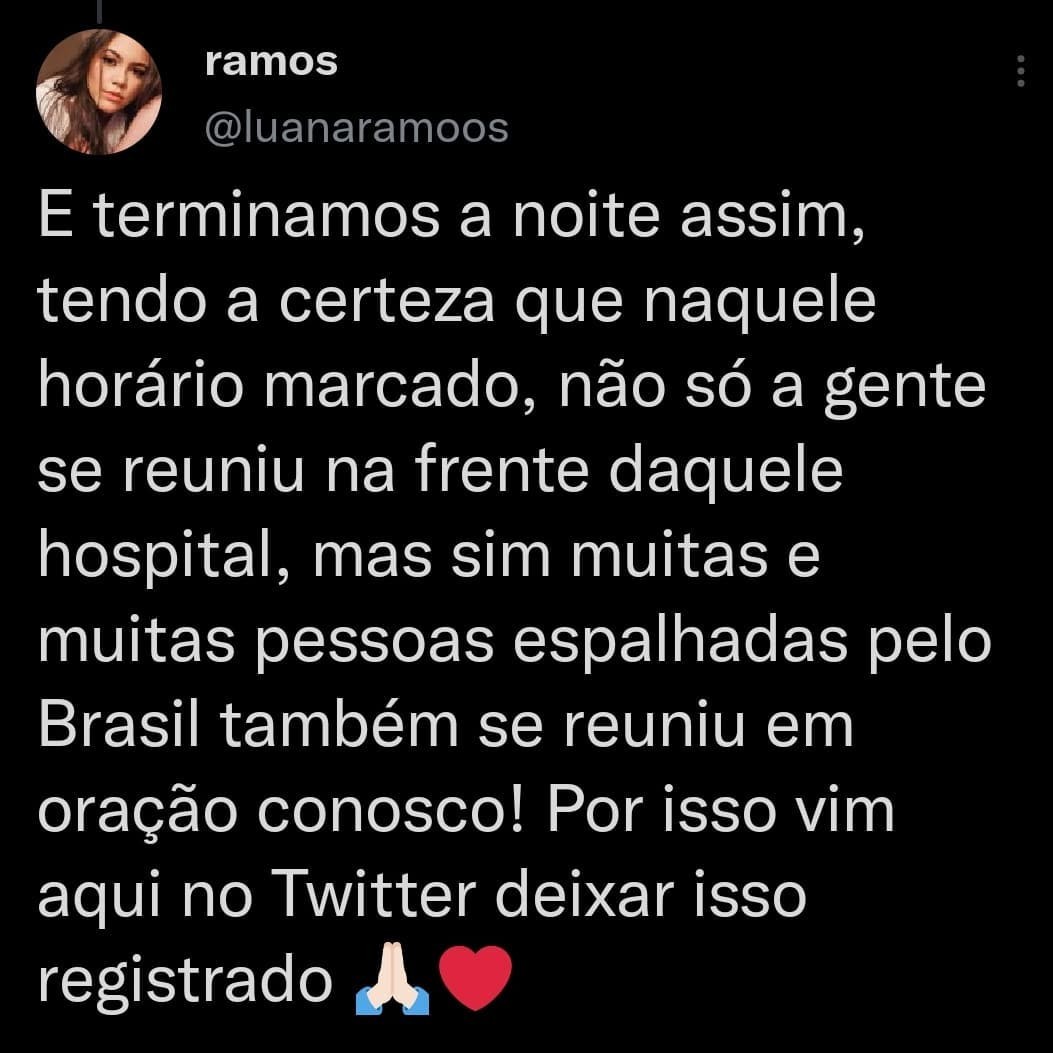 Esposa de Maurílio, Luana Ramos, faz tweets sobre oração e estado de saúde do cantor (Foto: Repodução / Instagram)