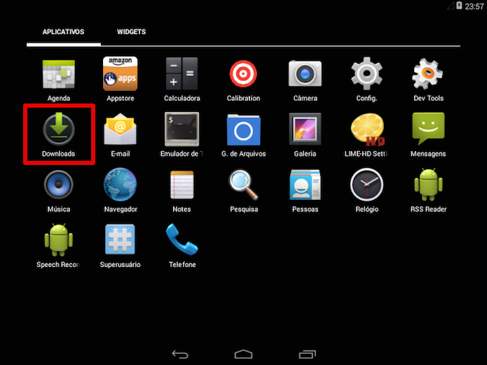 Abra a pasta de download em seu tablet Android (Foto: Reprodução/Helito Bijora) 