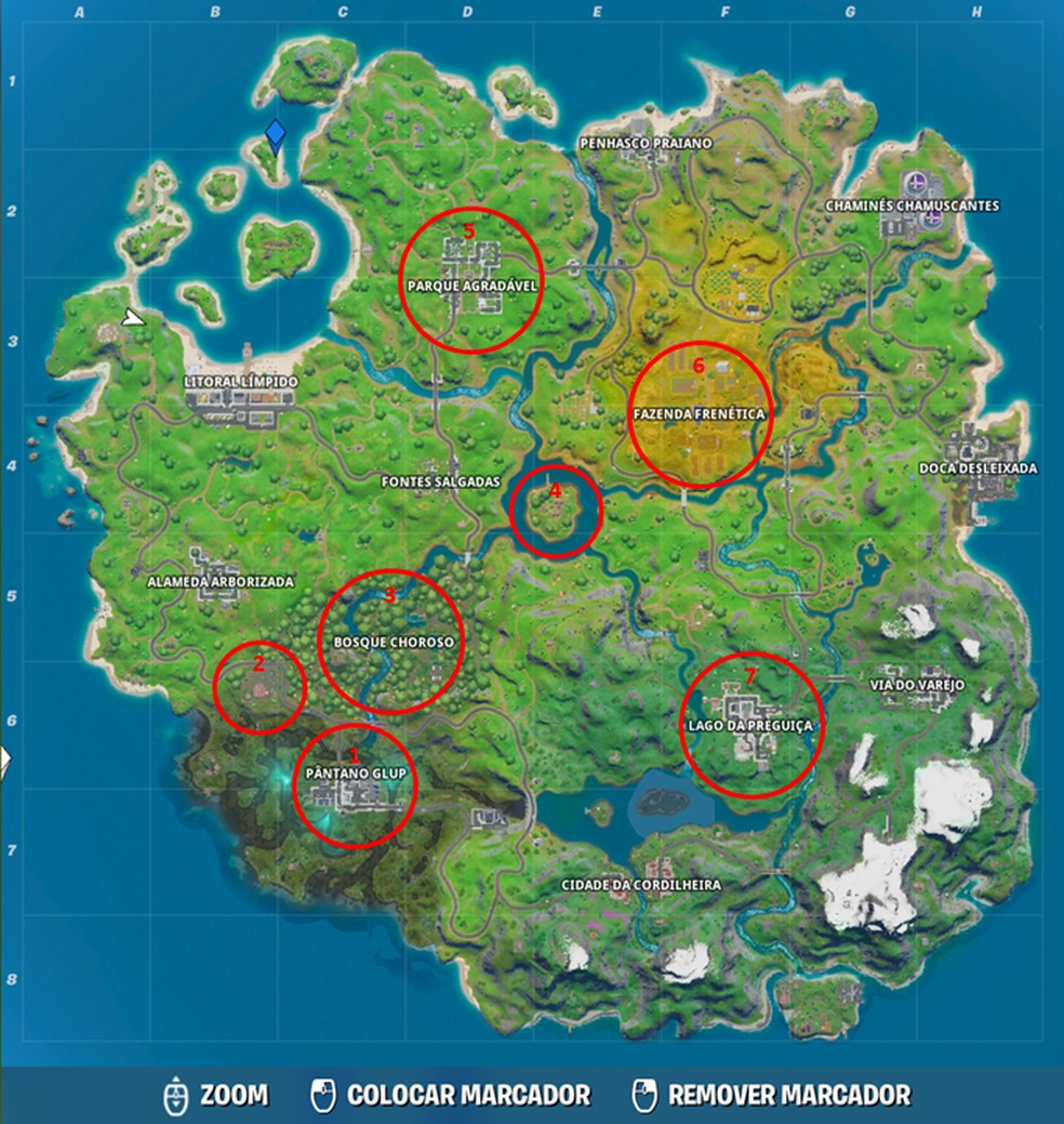 mapa jogo Onde cair no Fornite? Saiba quais são os melhores locais de queda 