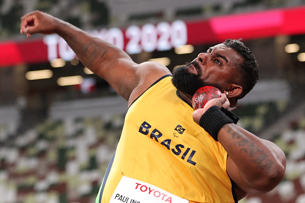 Thiago Paulino é ouro no arremesso de peso nas Paralimpíadas — Foto: Carmen Mandato/Getty Images