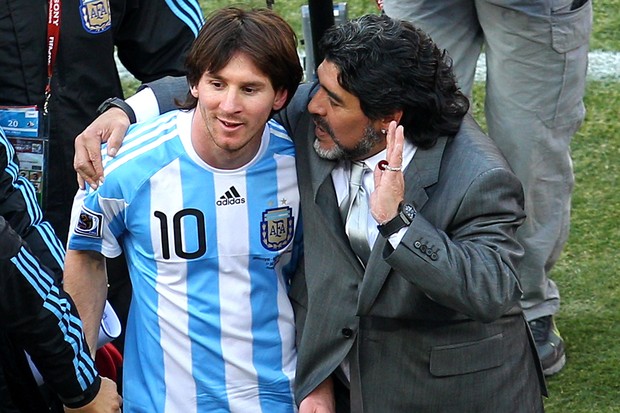 Diego Maradona e Lionel Messi (Foto: Getty Images)