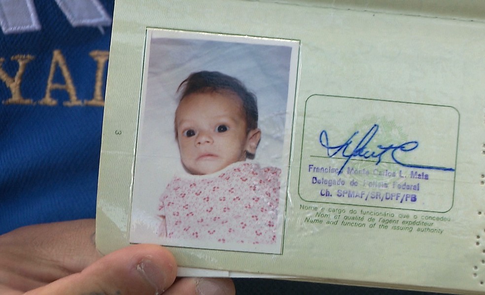 Foto de Jean Pierre quando era bebê — Foto: Reprodução/TV Cabo Branco
