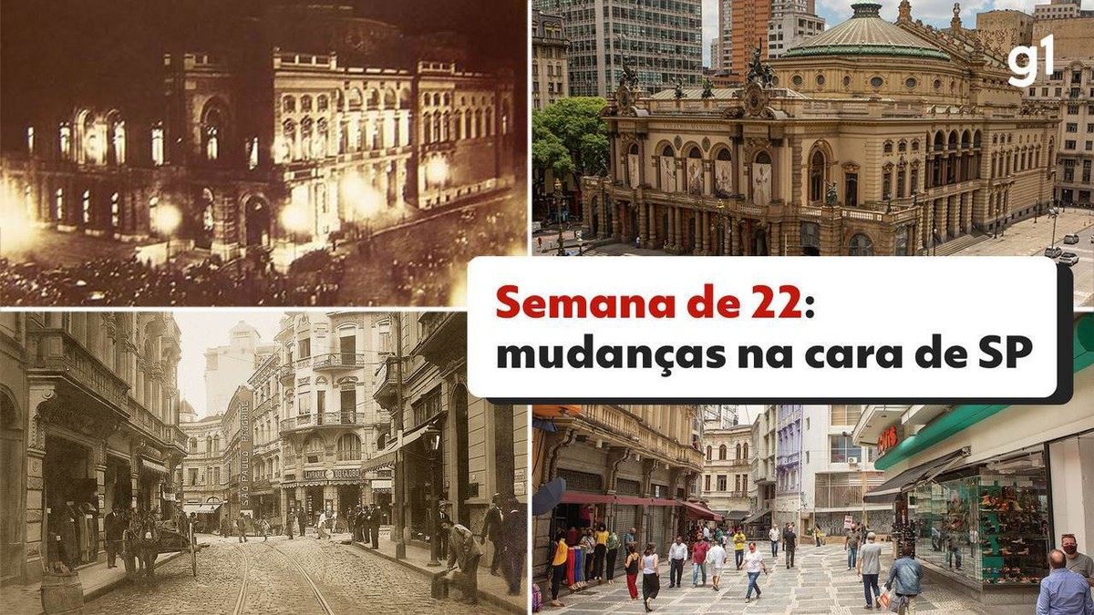 Centro de São Paulo mudou grandes mudanças desde a Semana de Arte Moderna em 1922;  veja VÍDEO e FOTOS