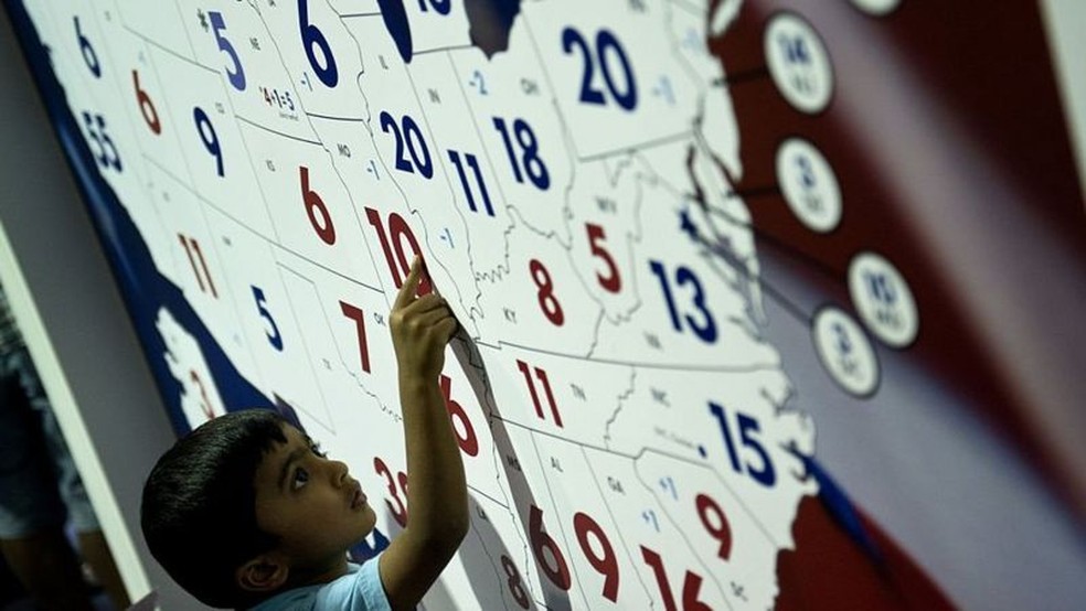 Cada Estado tem direito a uma quantidade de eleitores no colégio — Foto: Getty Images/BBC