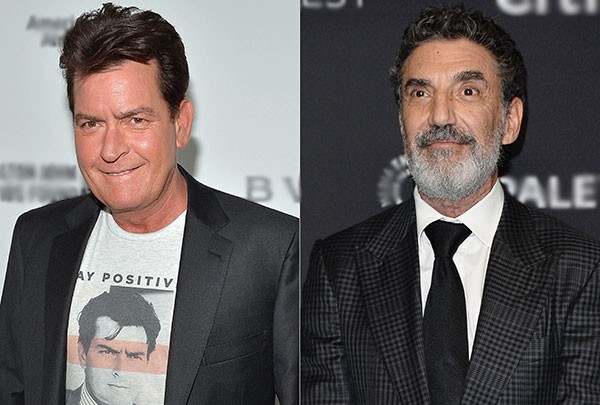 Charlie Sheen e Chuck Lorre (Foto: Getty Images)