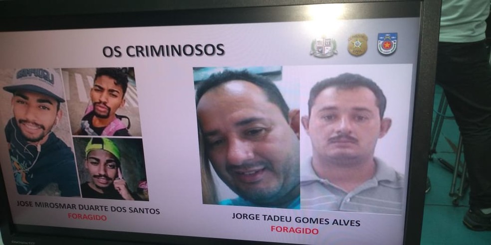Polícia Civil divulga fotos de dois suspeitos do sequestro que estão foragidos; um deles é o marido da vítima, Jorge Tadeu Gomes Alves — Foto: Carolina Sanches/G1