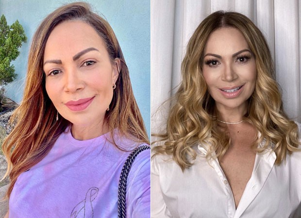 Solange Almeida antes e depois de mudar o visual (Foto: Reprodução/Instagram)