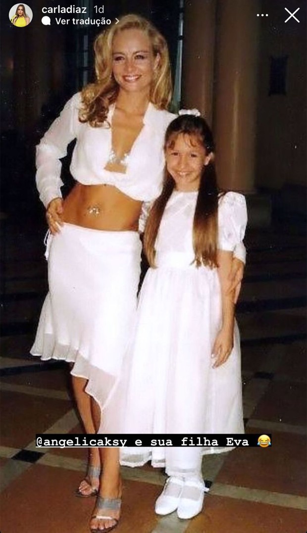 Carla Diaz posta foto antiga com Angélica após ser comparada com Eva  (Foto: Reprodução/Instagram)