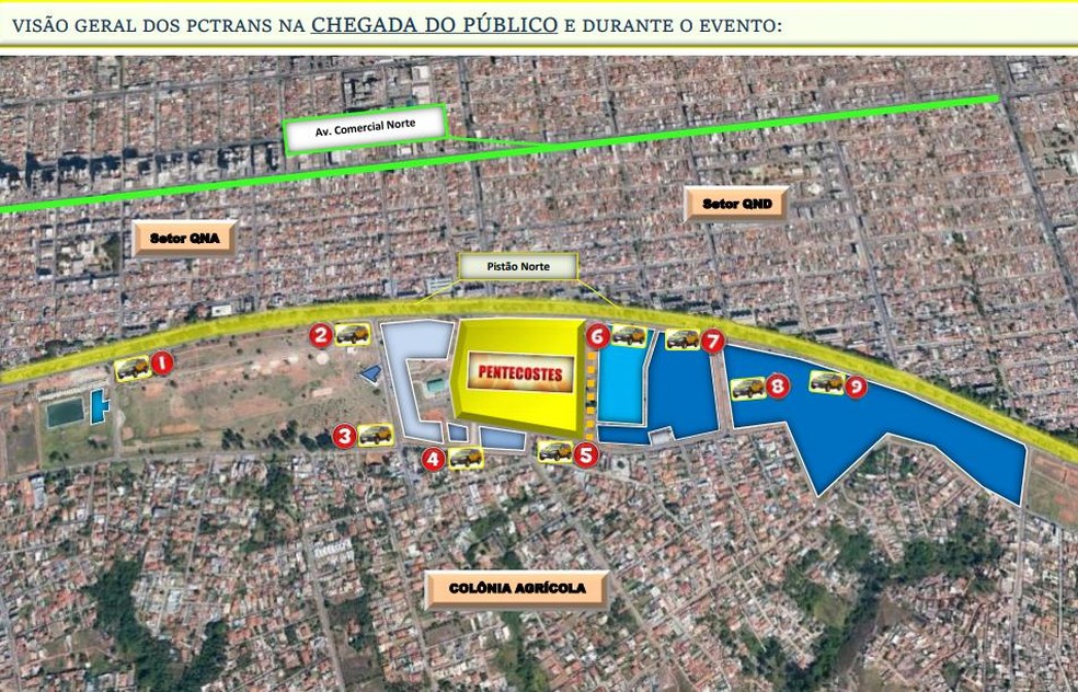 Taguatinga terá transito alterado para a festa de Pentecostes — Foto: Detran/Divulgação