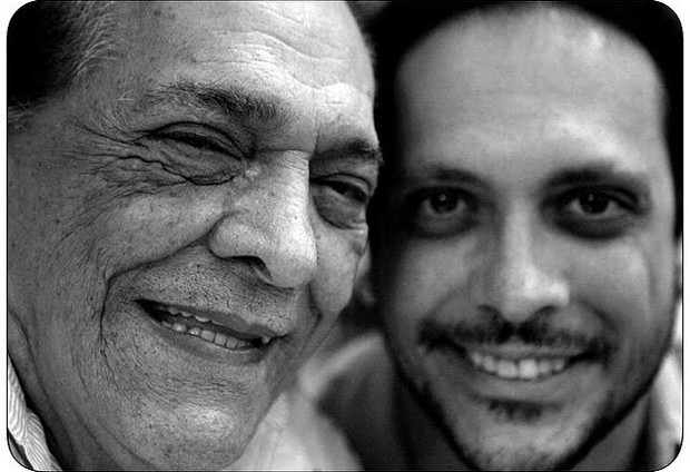 Ator Lúcio Mauro (na foto com o filho Lúcio Mauro Filho), de 92 anos, estava internado há quatro meses, quando sofreu um acidente vascular cerebral (AVC) (Foto: Reprodução)