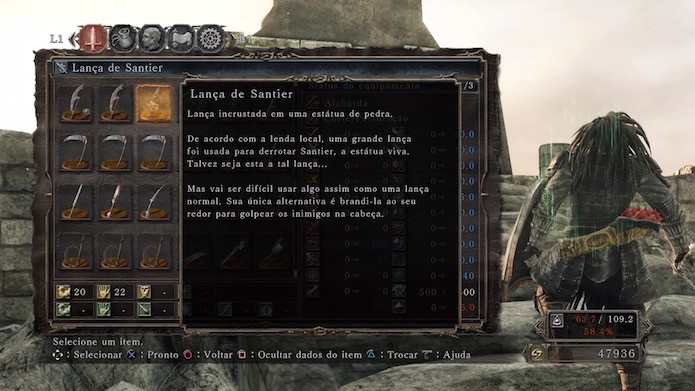 Dark Souls 2: Scholar of the First Sin: Lança de Santier (Foto: Reprodução/Victor Teixeira)