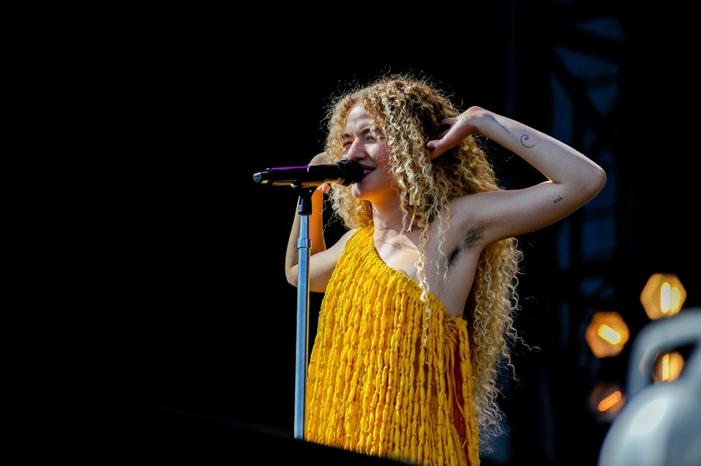 Anavitória faz show de estreia no Lollapalooza 2023 — Foto: Eduardo Martins /Agnews